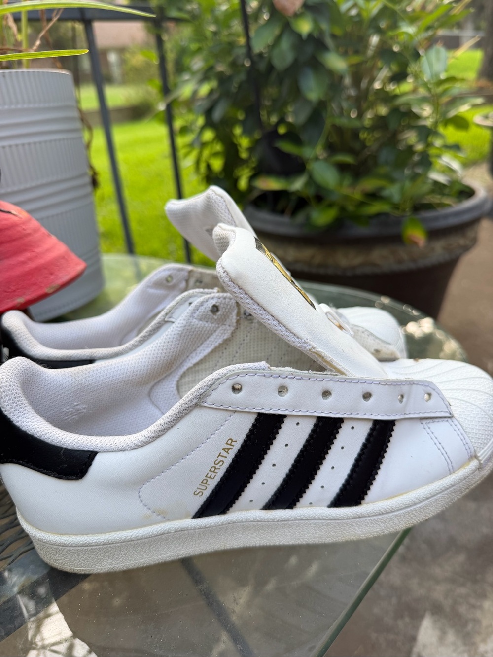 Adidas Superstar Sneakers - White with Black Stripes